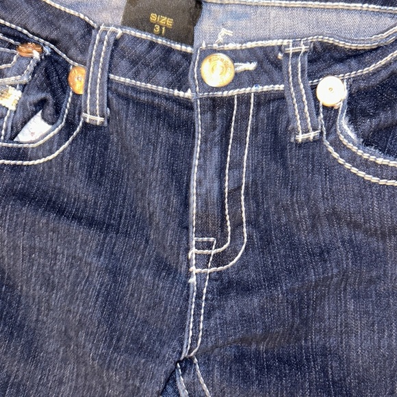 True Religion Dark Blue Flare Jeans - Picture 12 of 13